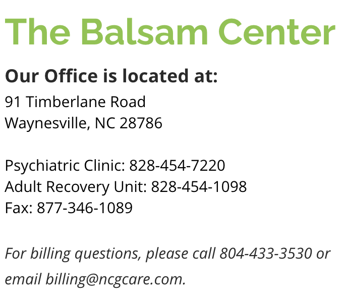 The Balsam Center on HealthBook Me