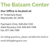The Balsam Center on HealthBook Me